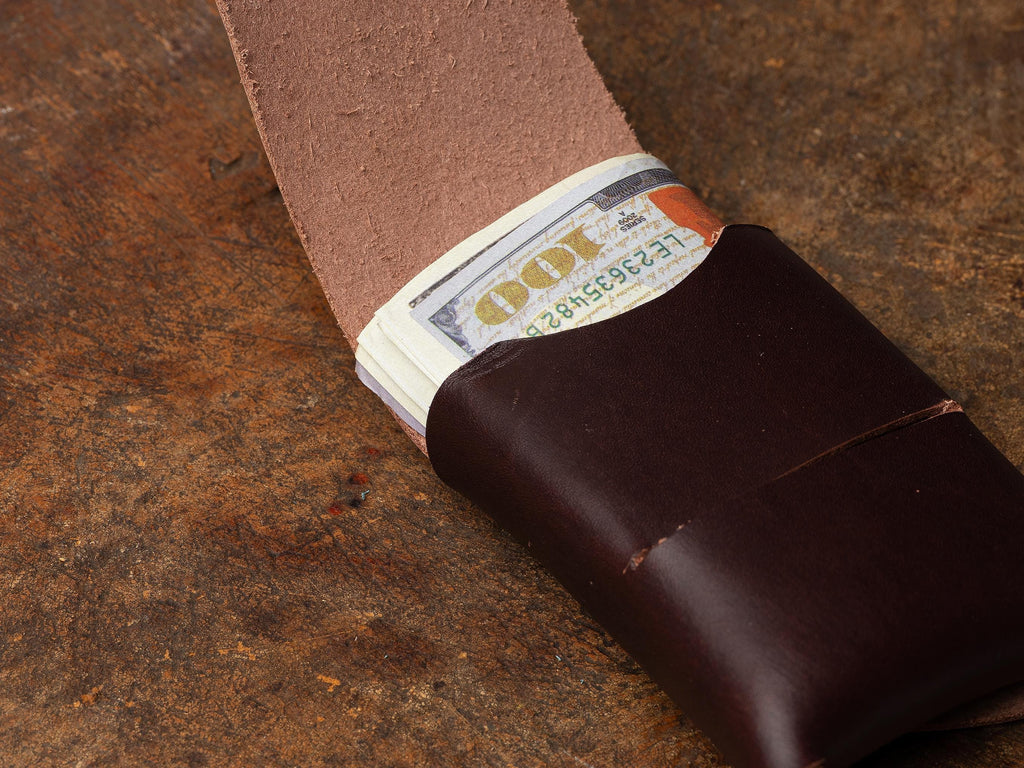 Handmade Vegetable-Tanned Leather Card Wallet: Minimalist Brown Pocket