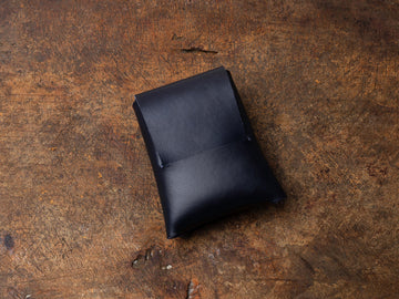 Premium Leather Minimalist Card Wallet, Handmade Pocket Wallet, Personalized Leather Mini Wallet, Card & Cash Holder Wallet, Navy Blue