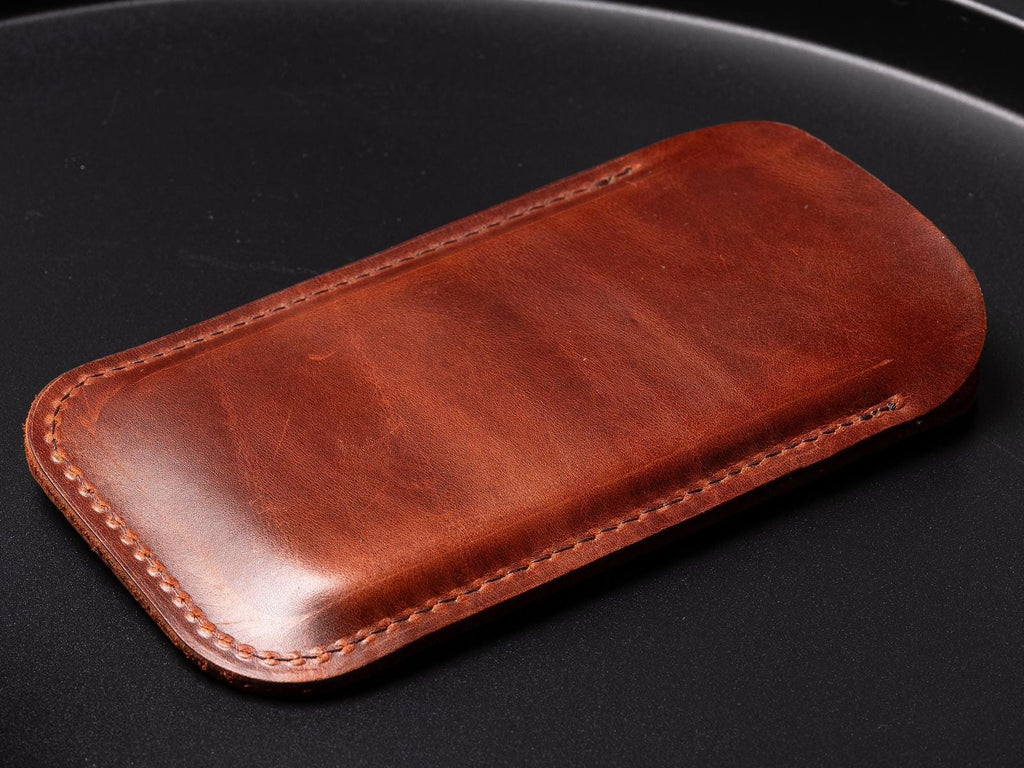 Handmade Leather iPhone Pro Max Sleeve: Customizable Dublin Brown Case