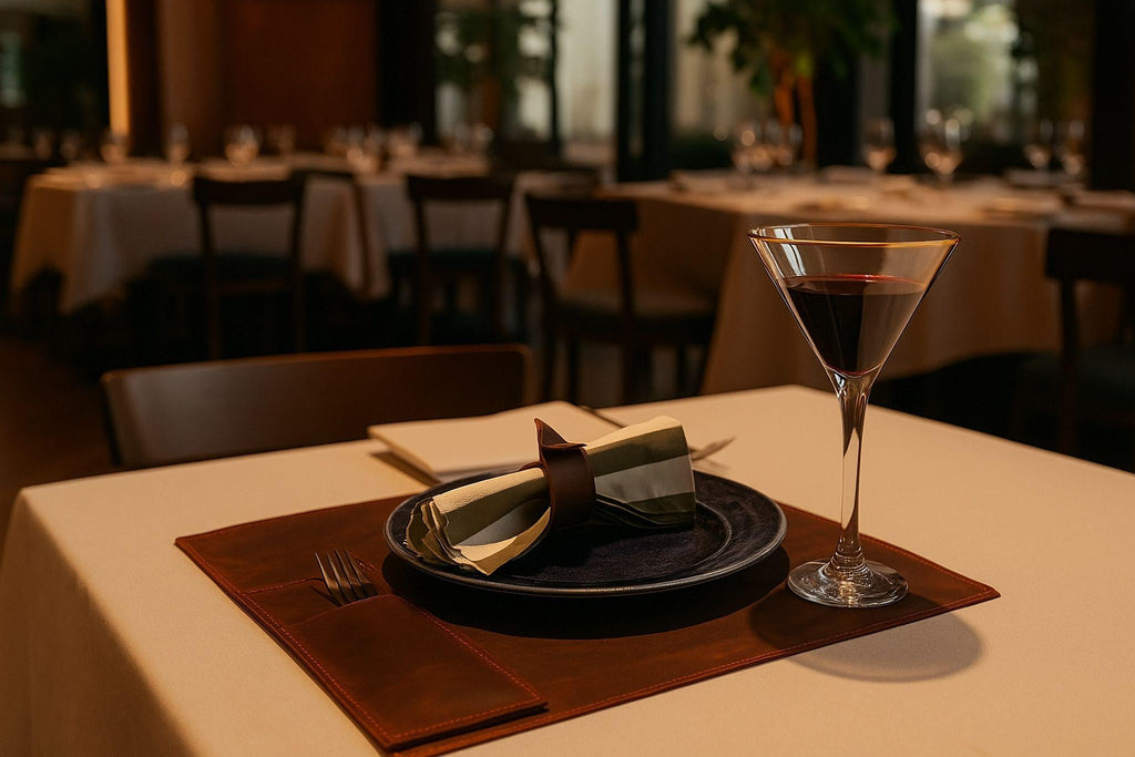 Distressed Leather Placemat and Coasters Set, Handmade Placemats for Dining Table, Personalized Table Placemats, Set Of 6