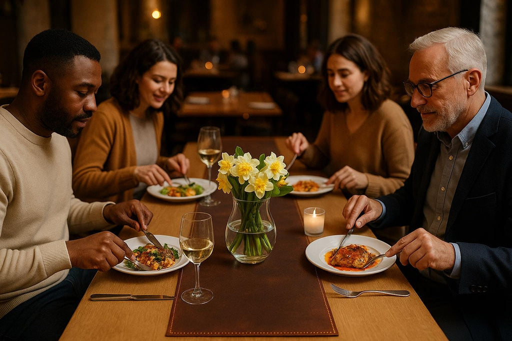 Distressed Leather Table Runner, Handmade Personalized Dining Table Mat, Premium Leather Dining Mat