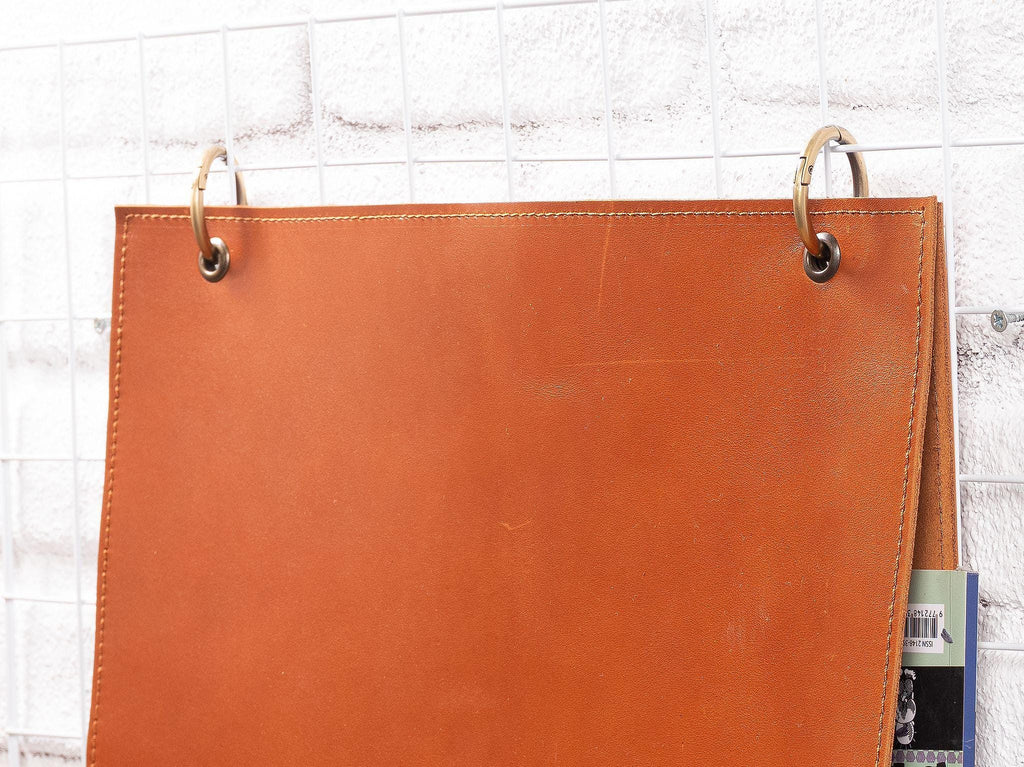 Leather Magazine Rack: Living Room Organizer for Magazines, Mail & Accessories