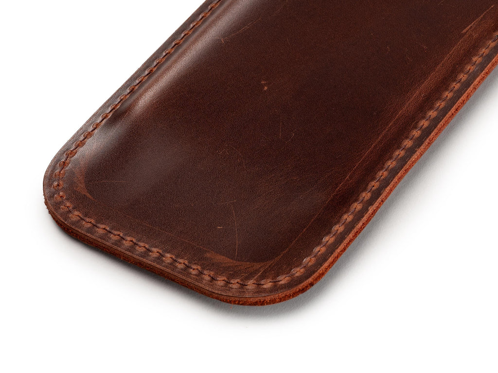 Premium Leather iPhone Pro Max Sleeve: Handmade 2.2 mm Luxury Case For iPhone Pro Max 14/15/16/17 - Customizable - Dublin Chestnut