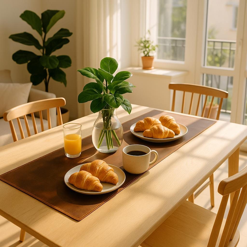 Distressed Leather Table Runner, Handmade Personalized Dining Table Mat, Premium Leather Runner