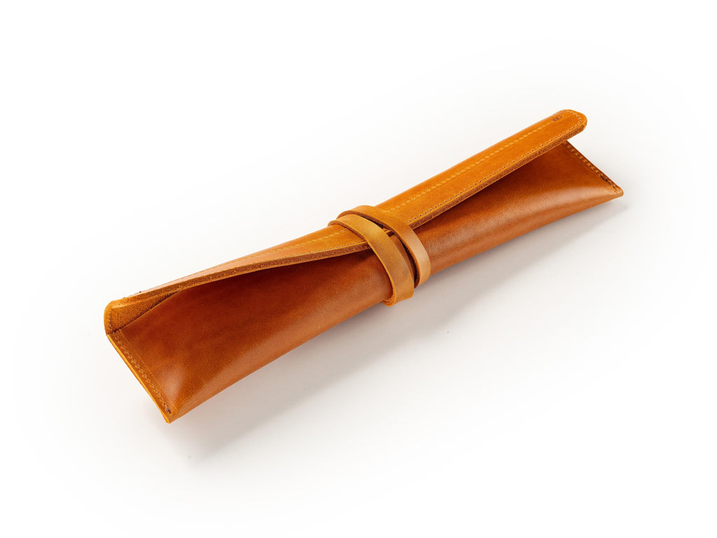 Distressed Leather Chef Knife Roll: Handmade Single knife Case