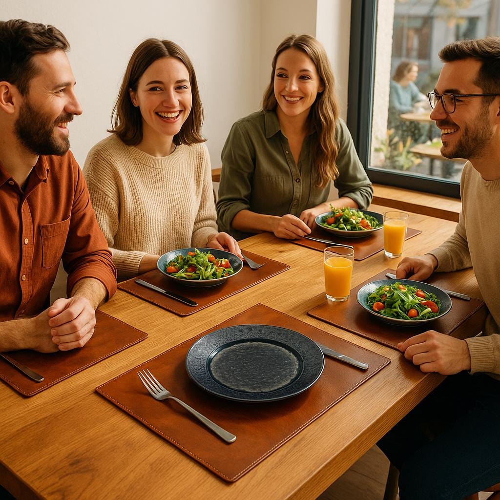 Leather Placemats: Handmade Personalized Dining Table Mats, Set of 6