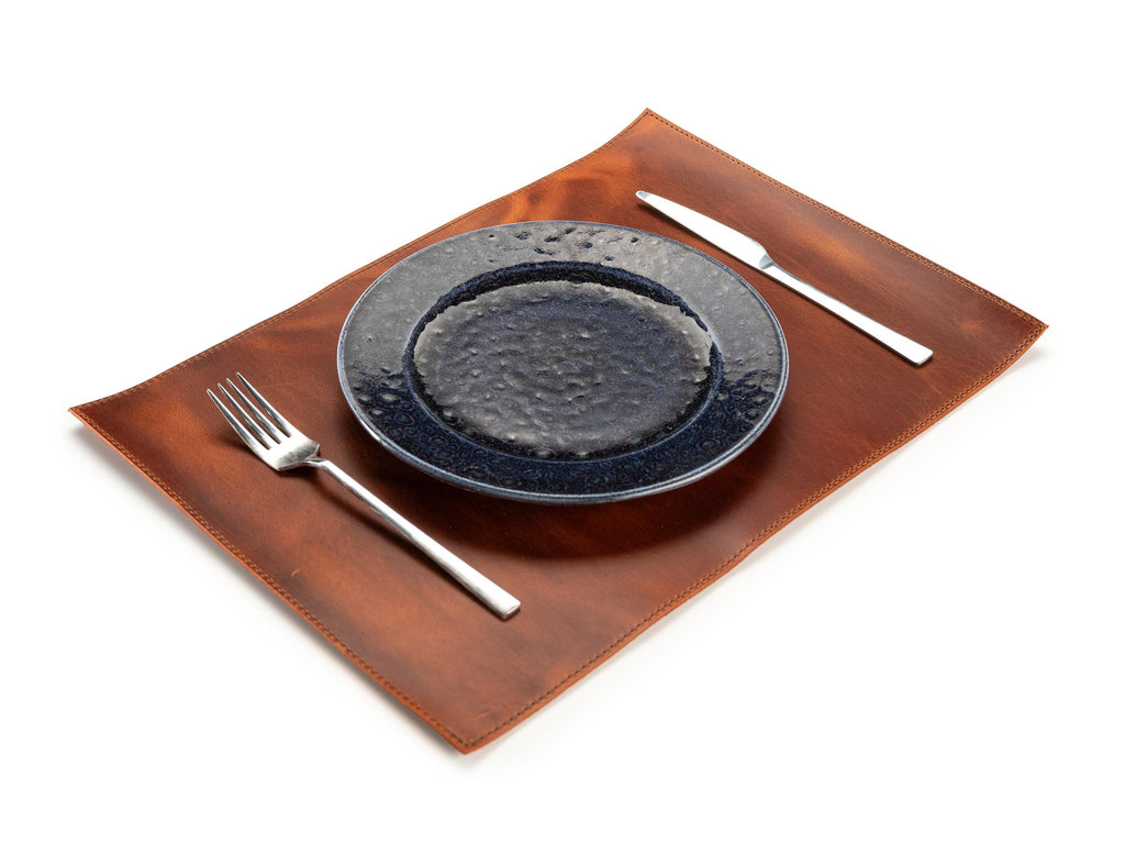 Leather Placemats: Handmade Personalized Dining Table Mats, Set of 6