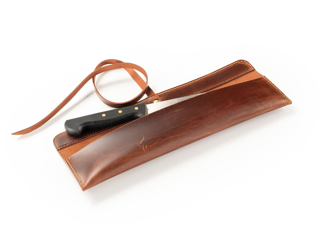 Distressed Leather Chef Knife Roll: Handmade Single knife Case