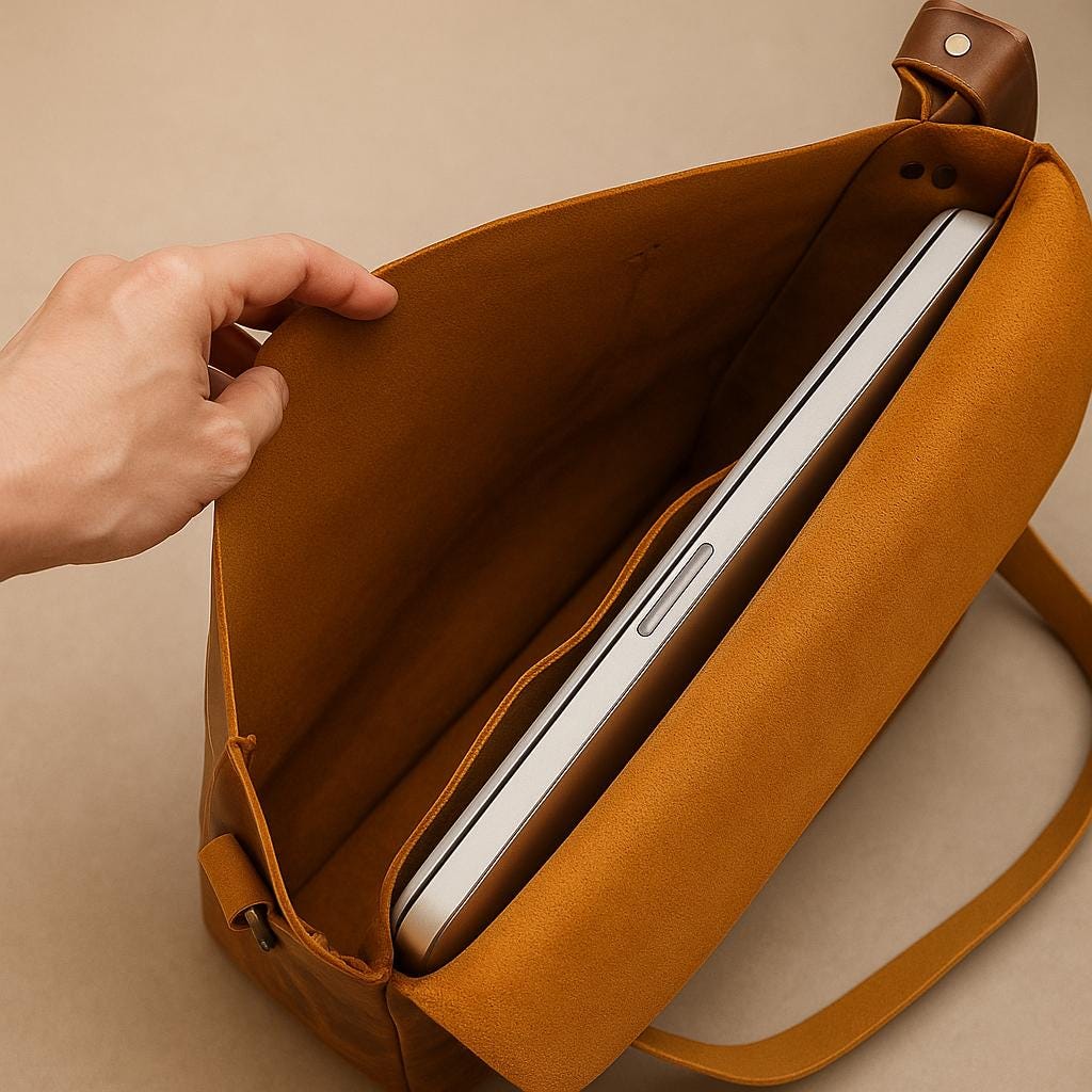 Distressed Leather Messenger Bag: Handmade Personalized Laptop Briefcase