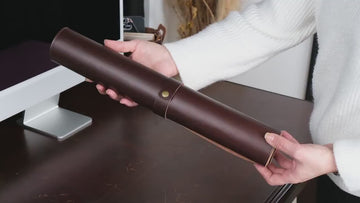 Handmade Vegetable Tanned Brown Leather Desk Mat - 2.6mm Thick