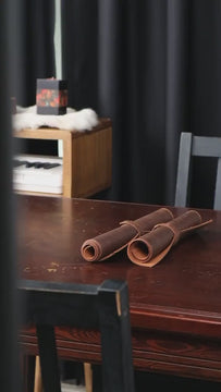 Distressed Leather Placemats with Lining, Handmade Placemats for Dining Table, Cafe & Restaurant Table-mats, Table Placemats, Set of 6