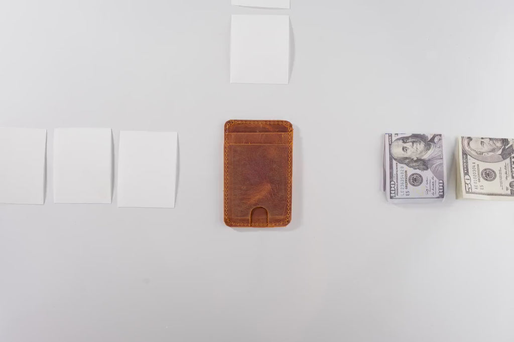 Leather Card Wallet: Handmade Minimalist Pocketsize Design Wallet