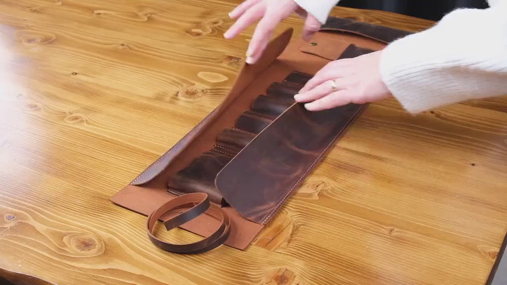 Camel Leather Pipe Pouch: Handmade Pipe Bag for 4-Pipes