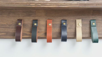 Premium Leather Wall Strap, Handmade Strap Hanger, Vegetable Tanned Leather Wall Hook, Personalized Curtain Rod Holder