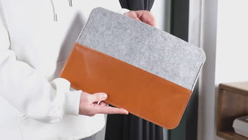 Leather & Felt MacBook Laptop Sleeve, Handmade Case for All MacBook Models and Sizes, Personalized Leather and Felt Cover