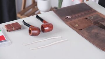 Leather Pipe Roll Set With Zipper, Handmade Pipe Pouch for 1/2/3/4-Pipes, Leather Pipe Rollup Bag Set, The Pipe Smokers Full Set Zippered