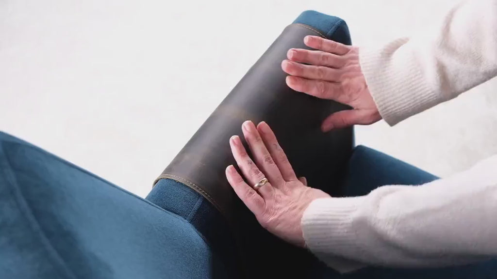 Leather Sofa Armrest Organizer, Handmade Couch Caddy with 3 Pockets For Magazines, Tablets, Remote Controls, Books and Accessories