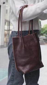 Premium Leather Tote Bag, 2.6 mm Vegetable Tanned Leather Shoulder Bag, Women's Leather Tote, Women's Shoulder Bag