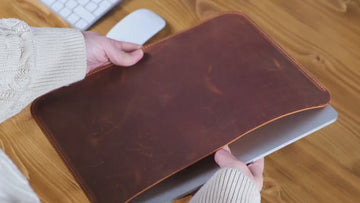 Handmade Leather Dell Inspiron 14" Laptop Sleeve, Personalized Cover